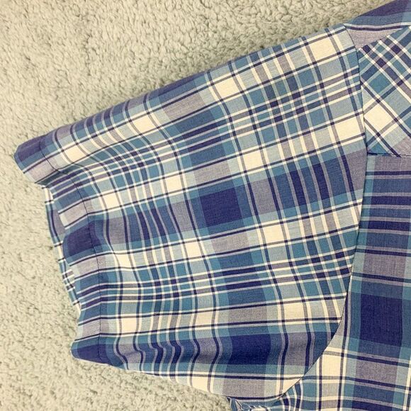 Wrangler Western Shirt Mens Extra Large Blue Plaid Cowboy Southwest Camp Rodeo - Picture 5 of 13